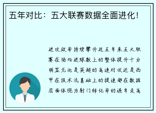 五年对比：五大联赛数据全面进化！